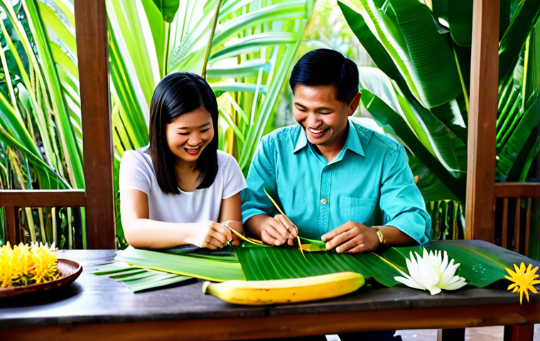 글루건 사용법 - **Upcycling Project:** An experienced Thai craftsman in a workshop, wearing safety glasses and a wor...
