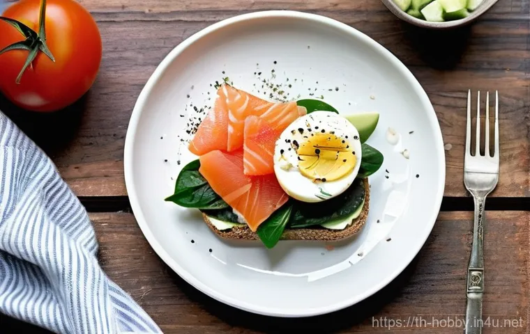 오픈 샌드위치 - **Prompt 1: Vibrant Mediterranean Open Sandwich Delight**
    "A close-up, top-down shot of a beauti...