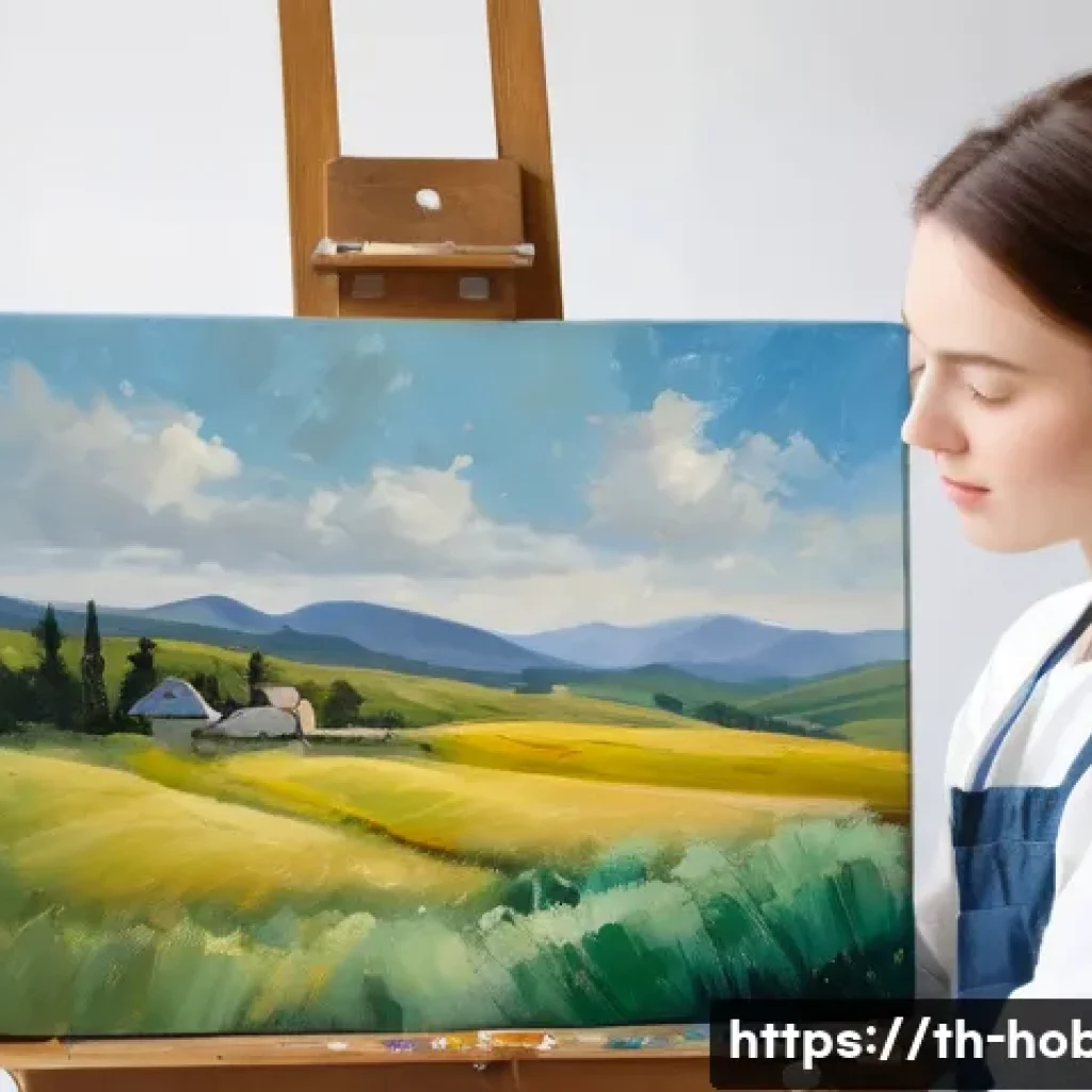 유화 작품 제작 - **Prompt 1: Serene Studio Oil Painter**
    "A female artist in her late 20s, with her hair neatly t...