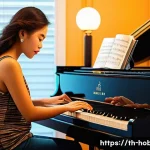 재즈 피아노 - **Prompt 1: The Jazz Beginner's Journey in Thailand**
    "A young Thai woman, early twenties, with ...
