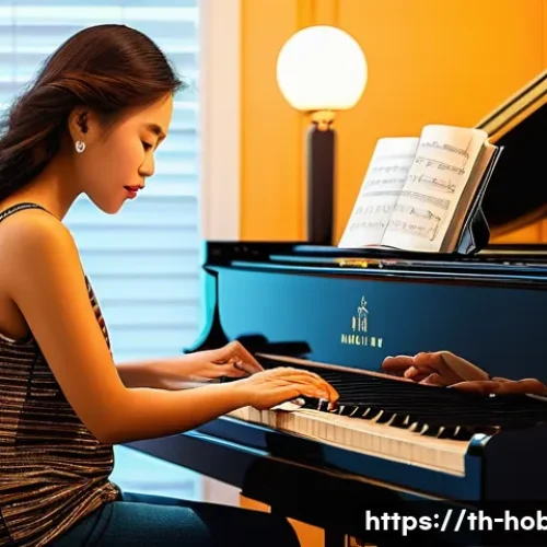 재즈 피아노 - **Prompt 1: The Jazz Beginner's Journey in Thailand**
    "A young Thai woman, early twenties, with ...